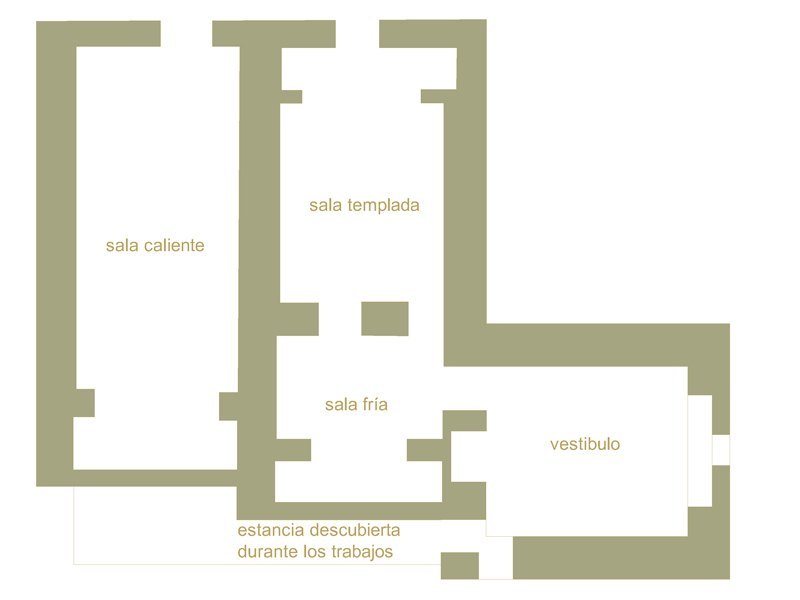 Plano de los Baños del Angel en Toledo. Arqueologia